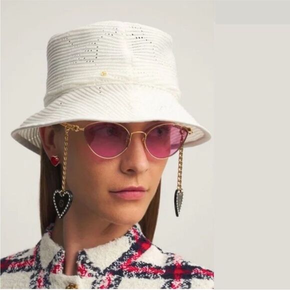 Gucci Malibu Gg Logo Knitted White Bucket Hat - Picture 1 of 16